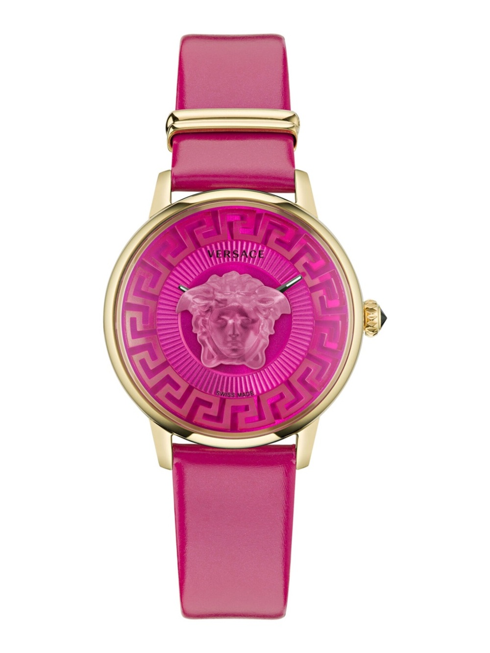 Women's Swiss Medusa Alchemy Pink Leather Strap Watch 38mm